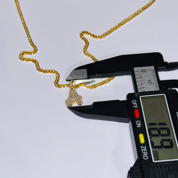 10KT Solid Yellow Gold Natural Diamond “A” Initial Pendant – FREE Appraisal Incl - Picture 7 of 7